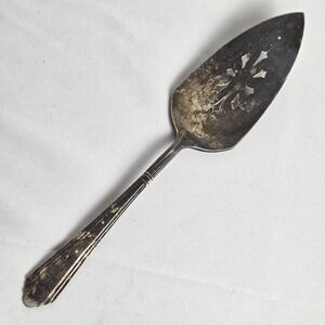 IS‎ Wilshire Silverware Silverplate 1933 Solid Pierced Pie Cake Server, 8.5" Vtg